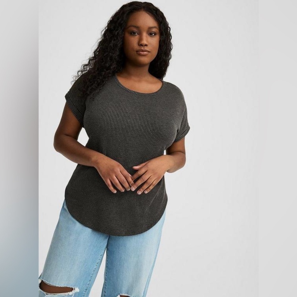 Torrid Scoop Neck Dolman Tee Grey Size 3X